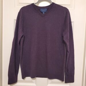 Fairlane Men's Sweater 100% Merino Wool V Neck long Sleeve Size XL